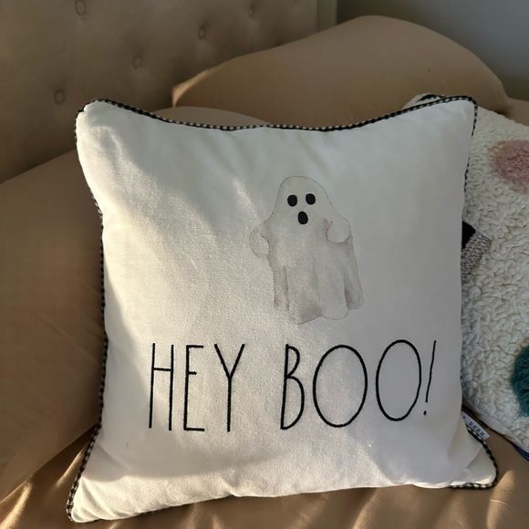 Rae Dunn Hey Boo Ghost Pillow - Picture 2 of 5